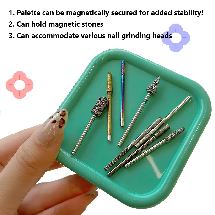 Organisateur d'outils magnétiques pour ongles, plateau de rangement pour têtes de meulage des ongles