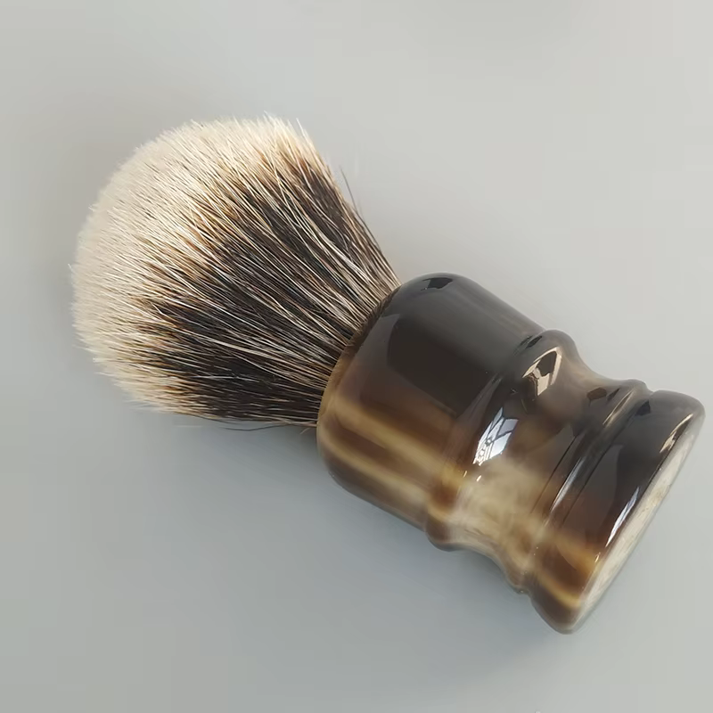 Dscosmetic Brosse à raser en poils de blaireau manchourien à deux bandes de 22 mm avec manche en rés