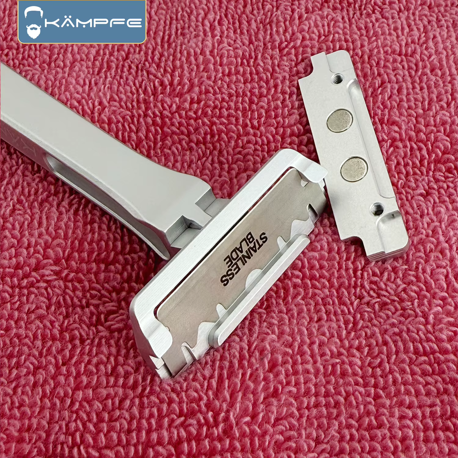 Machine à raser manuelle de sécurité KAMPFE CNC, en aluminium, à lame simple, pour hommes, avec 5 la