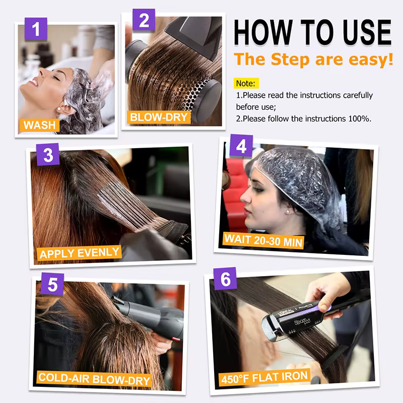 PURC 300ML traitement professionnel des cheveux à la kératine lissage réparation frisottis cheveux b