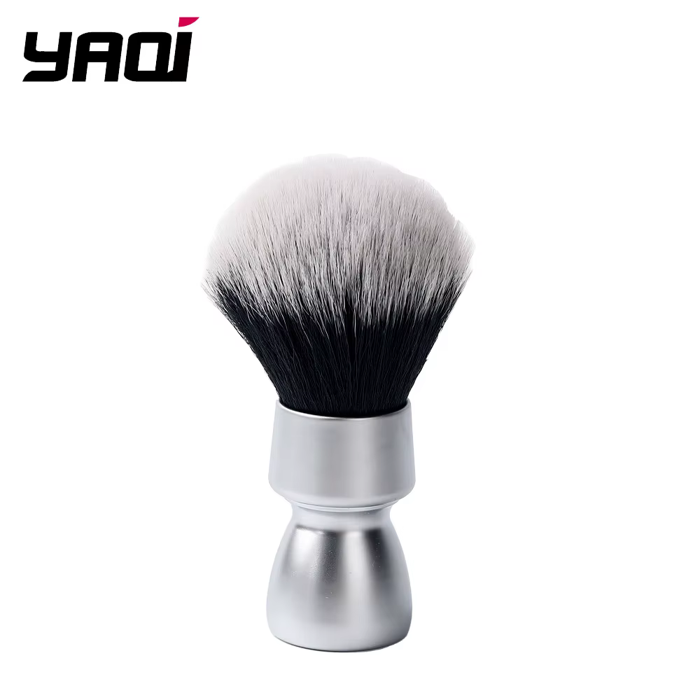 YAQI – brosse de rasage pour hommes, poils synthétiques, poignée en métal lourd, pour smoking, nœud