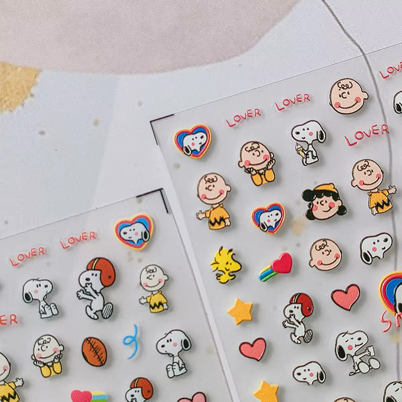 Autocollants pour ongles Snoopy de dessin animé mignon, 1 pièce, décoration pour Nail Art, nouveau p
