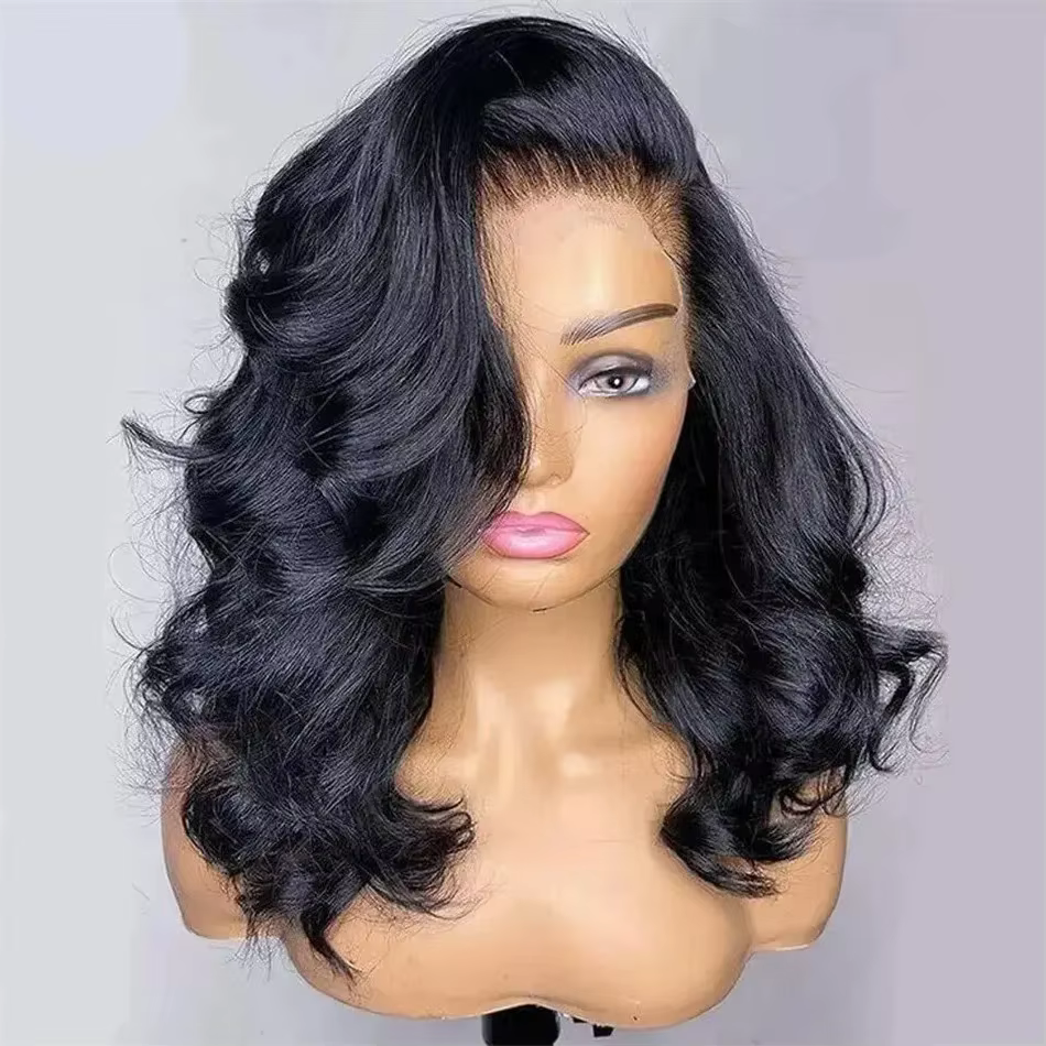 Perruque Bob Lace Front Wig Body Wave Naturelle, Cheveux Courts, 13x6, 13x6, Transparent, HD, Liquim