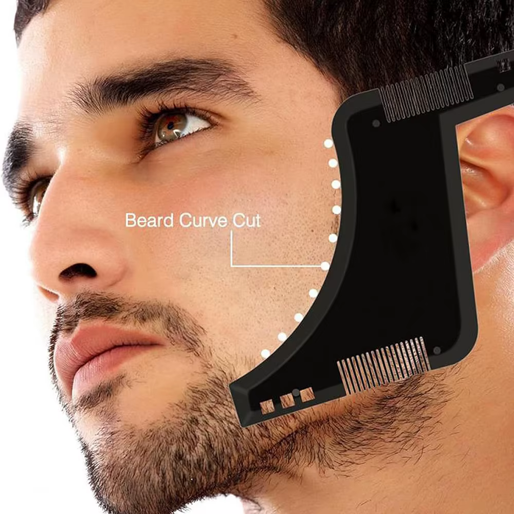 Peigne à barbe, modèle de coiffure, outil tout-en-un pour hommes, outil de coiffure, produits de ras