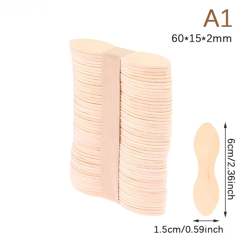 Bâtons jetables pour épilation à la cire, 50 pièces, spatule abaisse-langue en bois pour femme, bâto