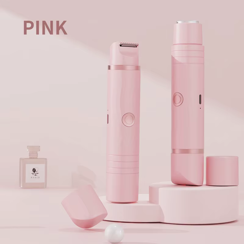 Rasoir électrique 2-en-1 pour femme - appareil d'épilation pour le bikini, les sourcils, le visage,