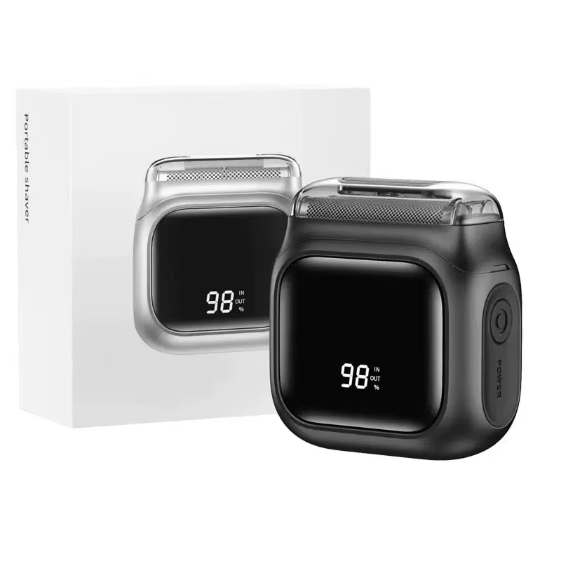 Mini Rasoir Électrique Portable Intelligent avec Affichage Numérique, Rechargeable USB-C, Rasoir Alt