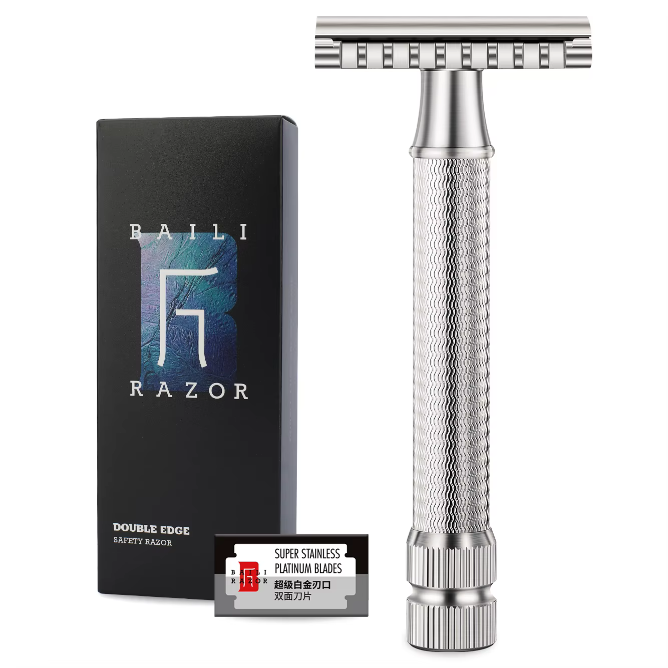 BAILI – rasoir de sécurité à Double tranchant en acier inoxydable, peigne ouvert et fermé, rasage hu