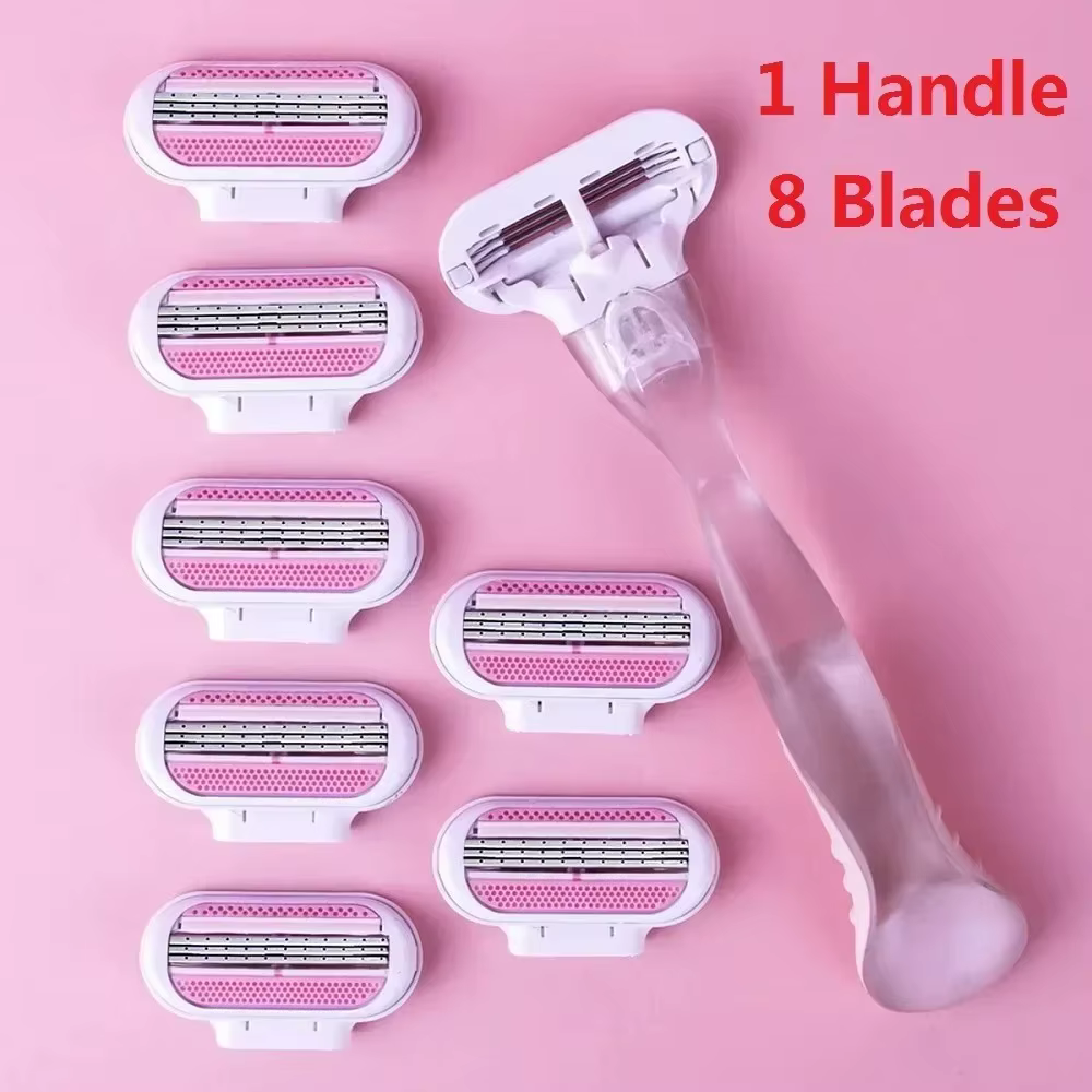 Lames de rasoir de sécurité pour femmes, kit de rasage pour l'épilation du maillot, rasoir avec tête