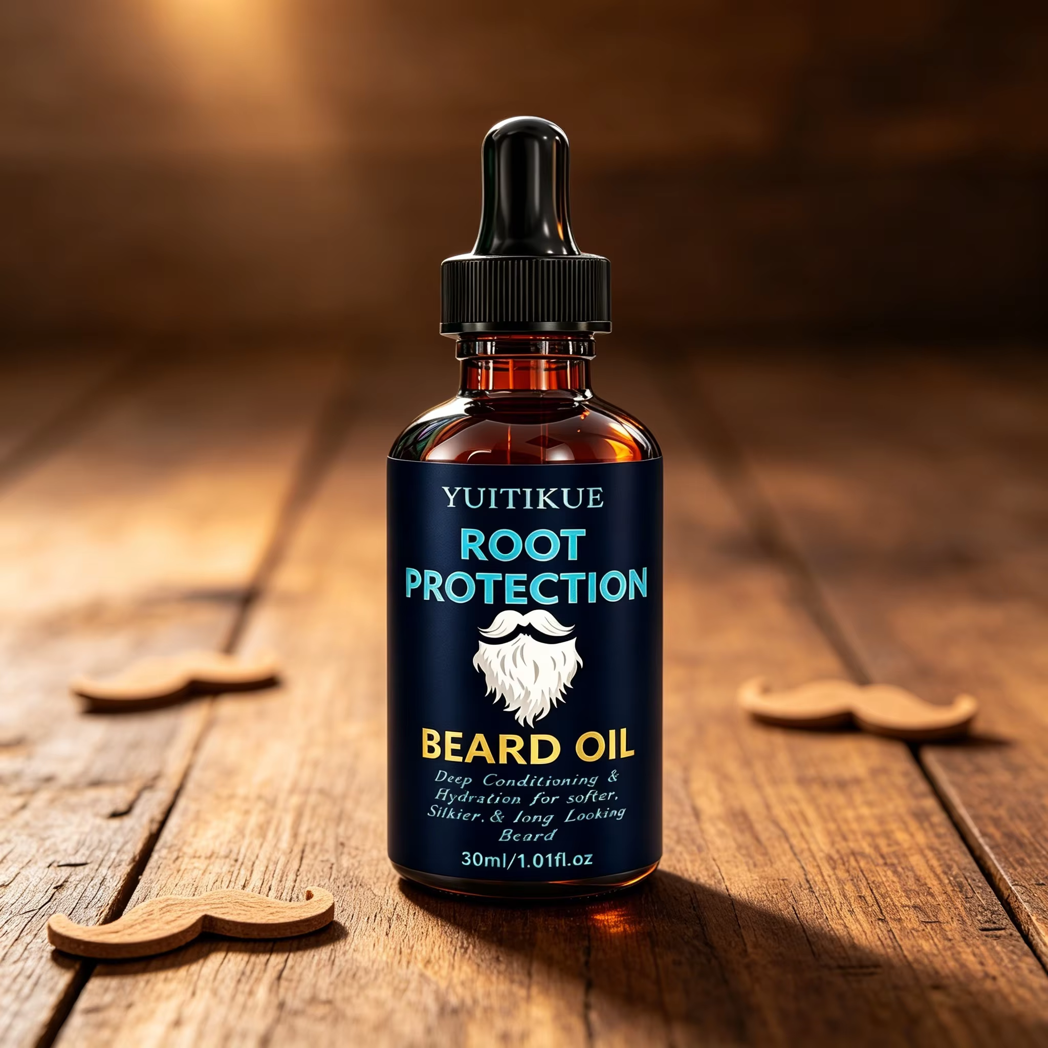 Huile de protection des racines de la barbe 30ml YUITIKUE, huile hydratante et adoucissante pour la