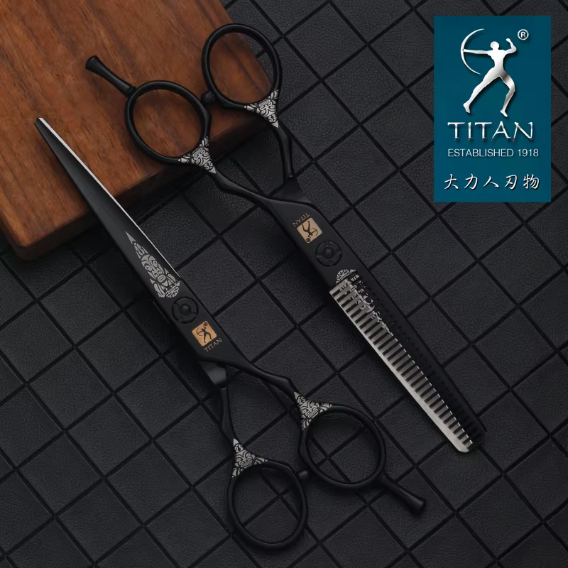 TITAN coupe de cheveux ciseaux de coupe amincissants ciseaux de coiffeur japon acier 5.5 pouces 6.0