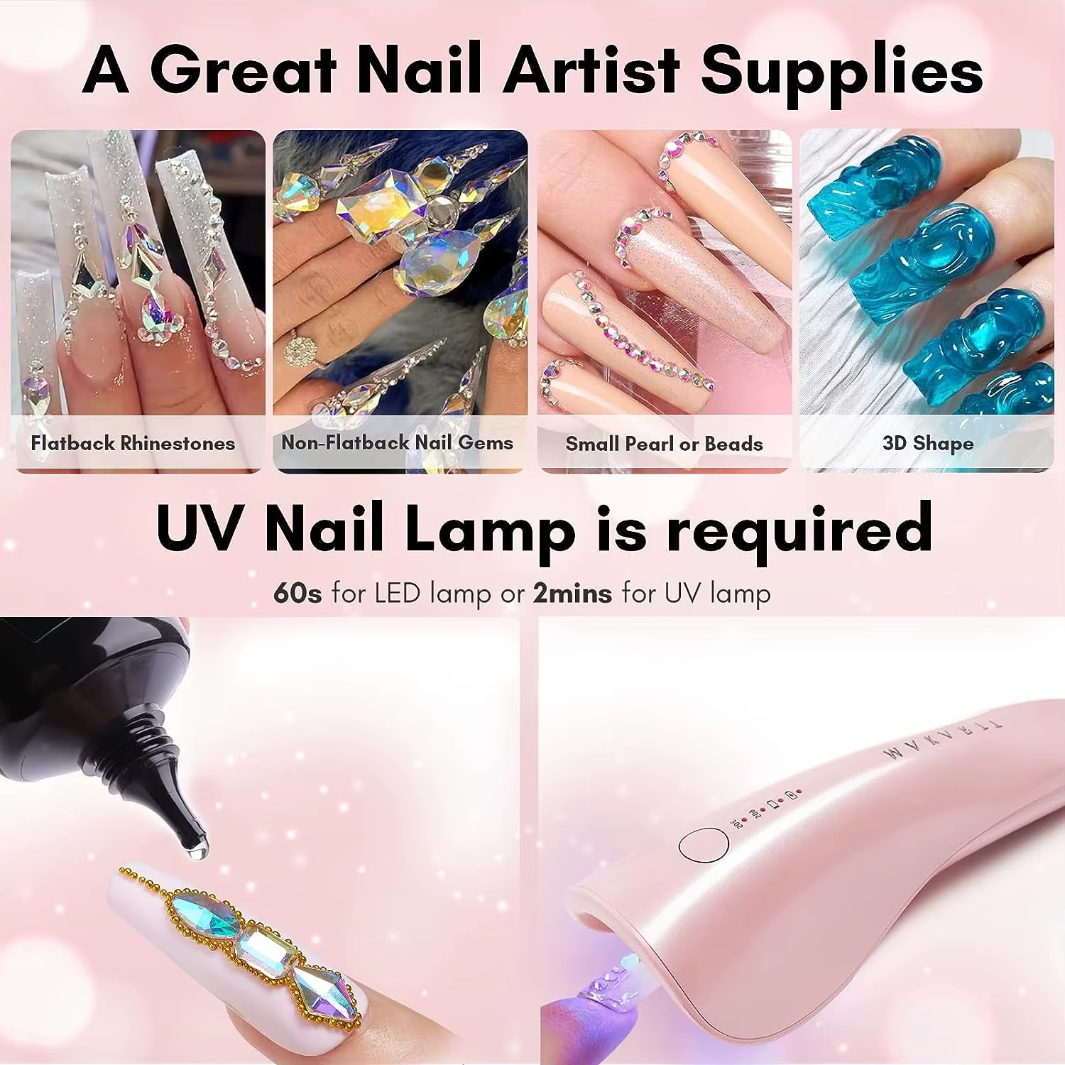 Gel Adhésif Super Bain pour Nail Gem, Strass, Bijoux, Paillettes, Diamants CitroBeads, DIY, N64., 30