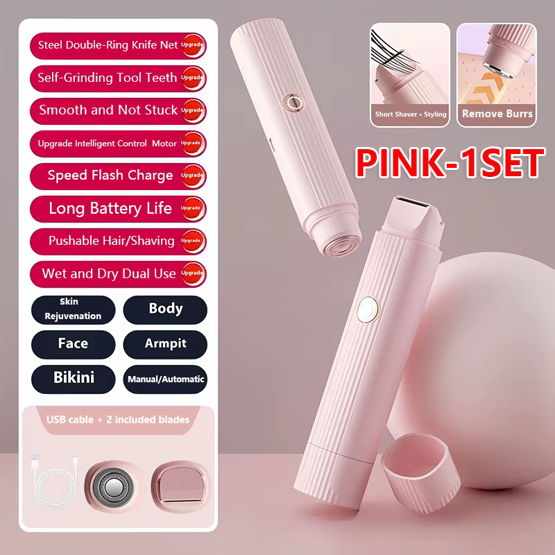 Rasoir électrique 2 en 1 pour femmes, épilation indolore, Rechargeable, tondeuse corporelle, aissell