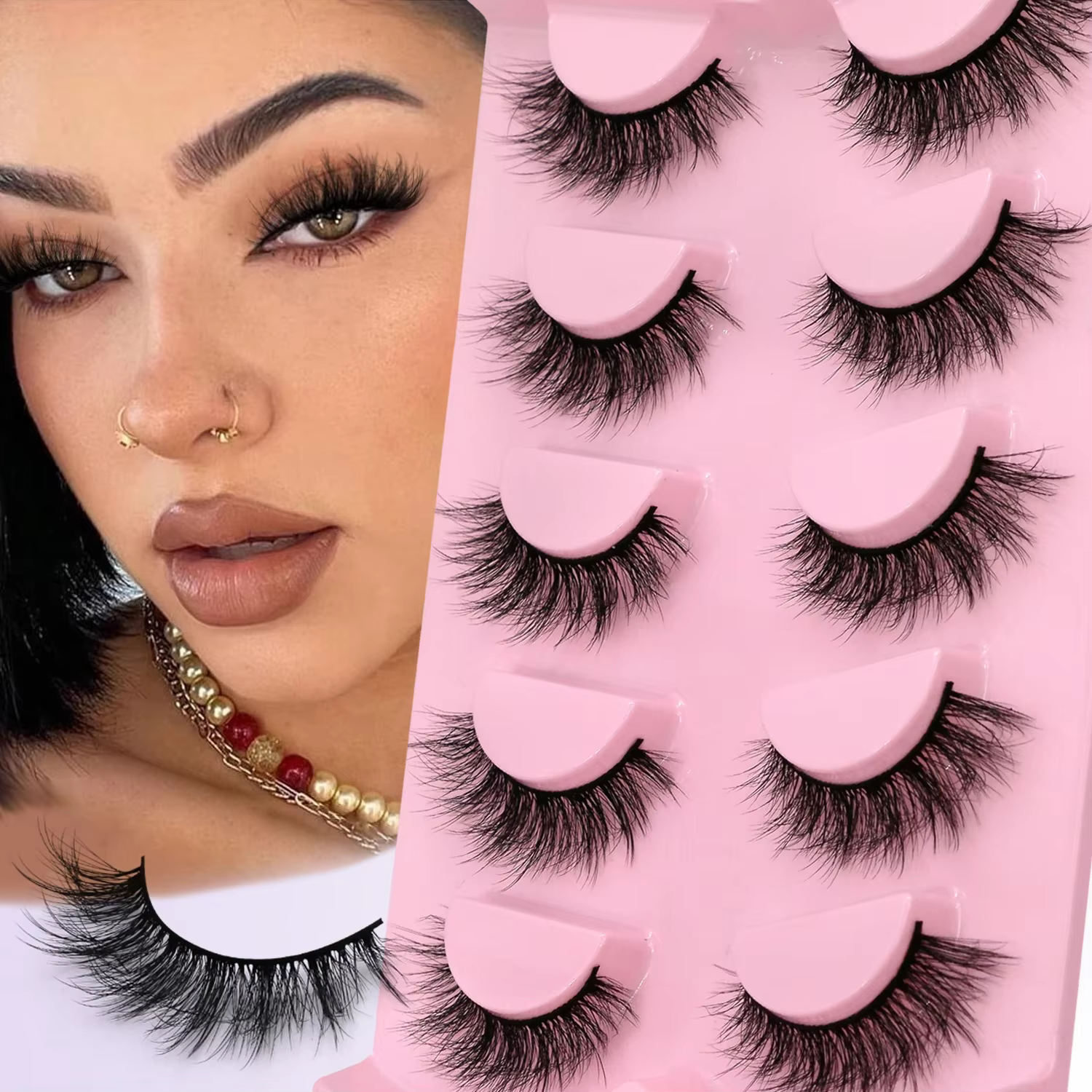 Veltrinay faux cils 3D Manga cils moelleux Volume croisé conception plume lumière Extensions de cils