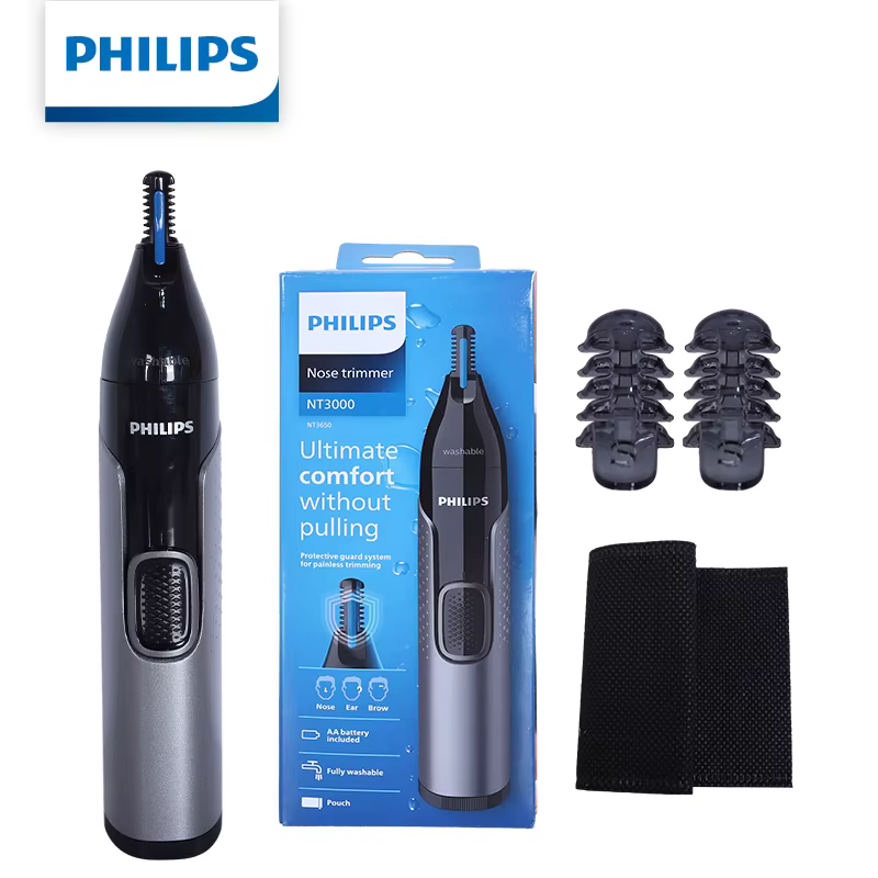 Tondeuse à poils du nez et des oreilles Philips NT3650/16, toilettage précis et indolore pour le nez
