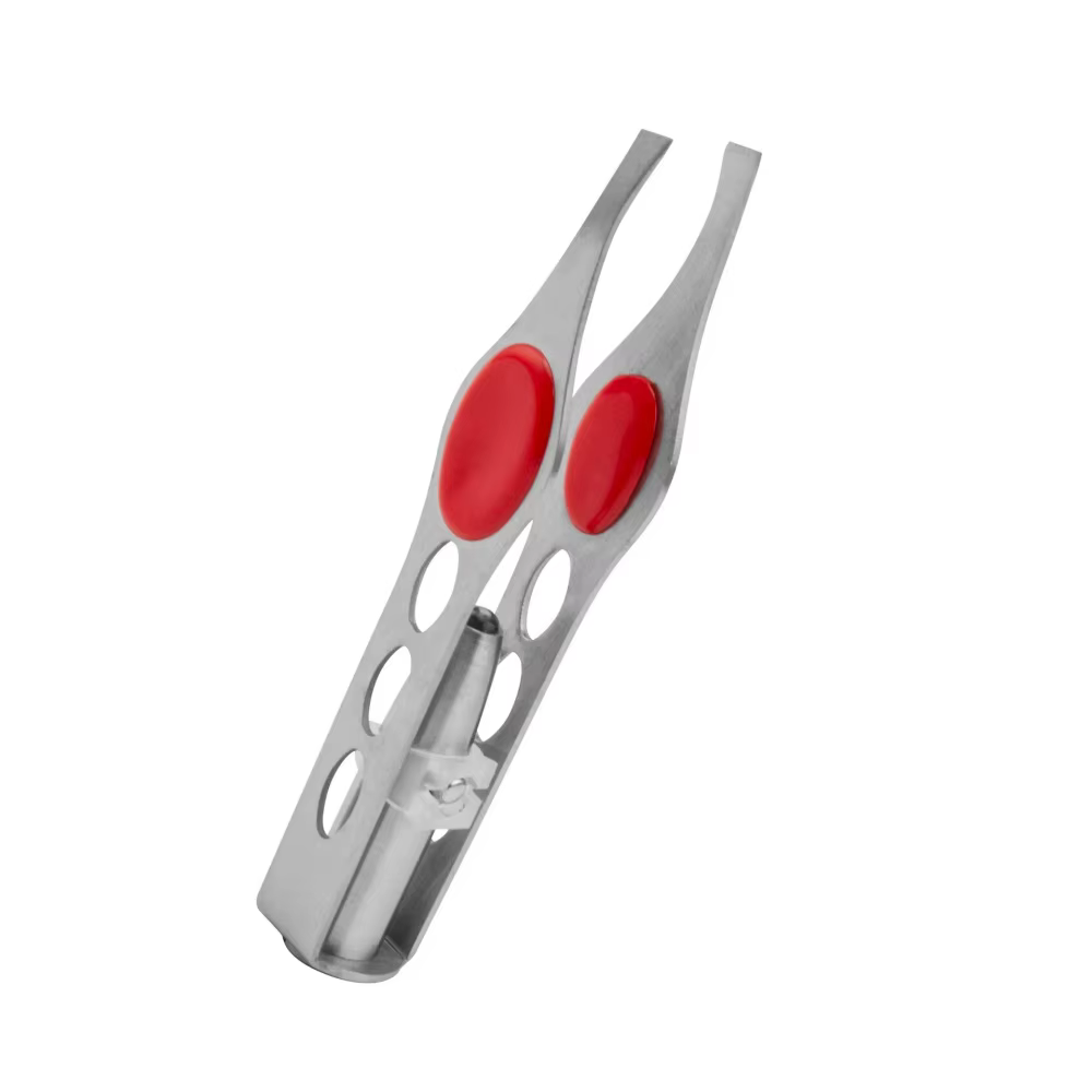Pincettes portables en acier inoxydable, bouton de conception intelligente, façonnage des sourcils, 