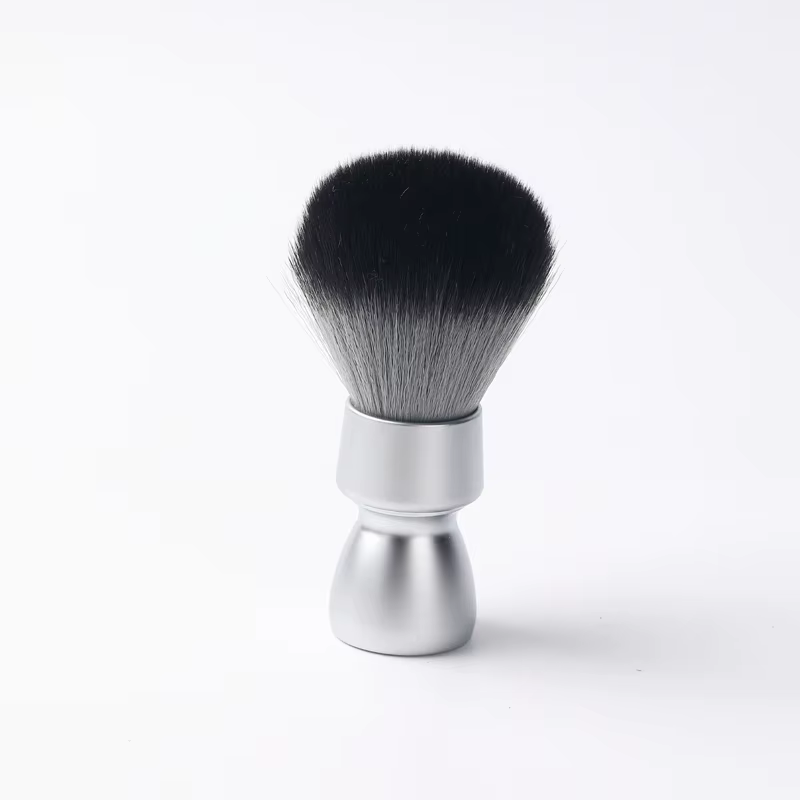 YAQI – brosse de rasage pour hommes, poils synthétiques, poignée en métal lourd, loup en bois, nœud 