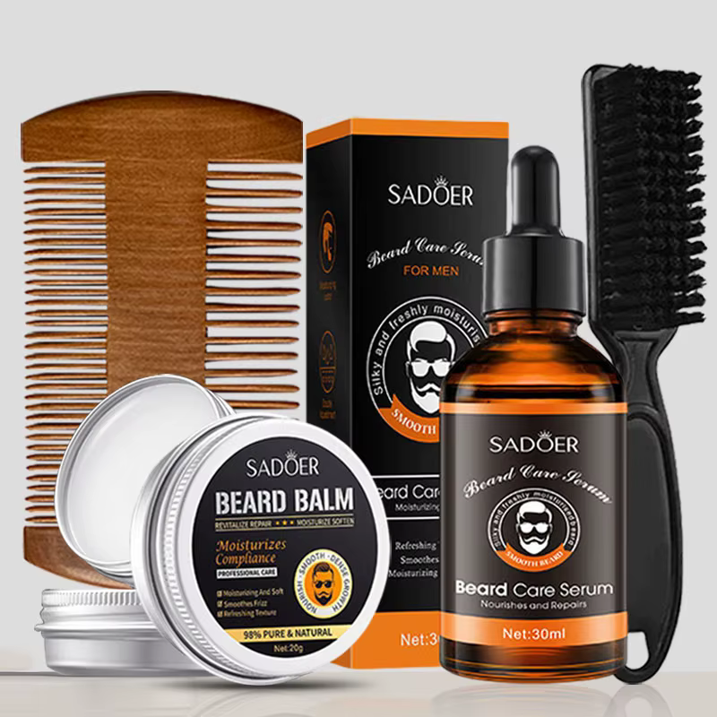Kit de soin et de beauté pour barbe SADOER pour hommes, hydratation intense, riche en nutriments, es