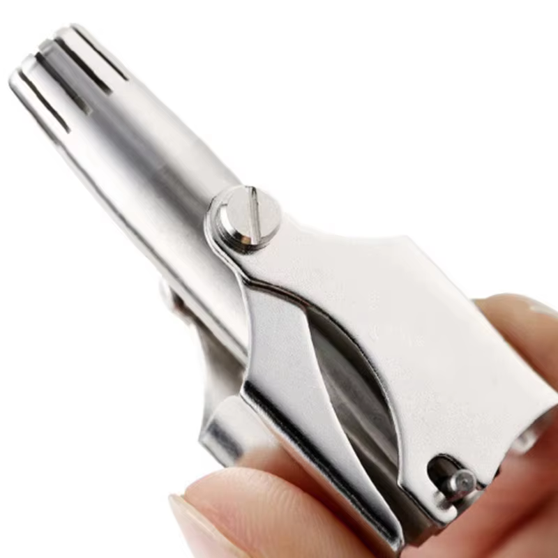 Tondeuse manuelle en acier inoxydable pour nez et oreilles, rasoir pour poils du nez, lavable, porta