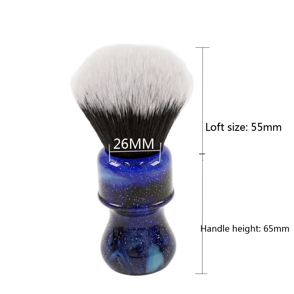 YAQI 26MM pinceau de rasage de smoking avec poignée de couleur spatiale mystérieuse pour hommes