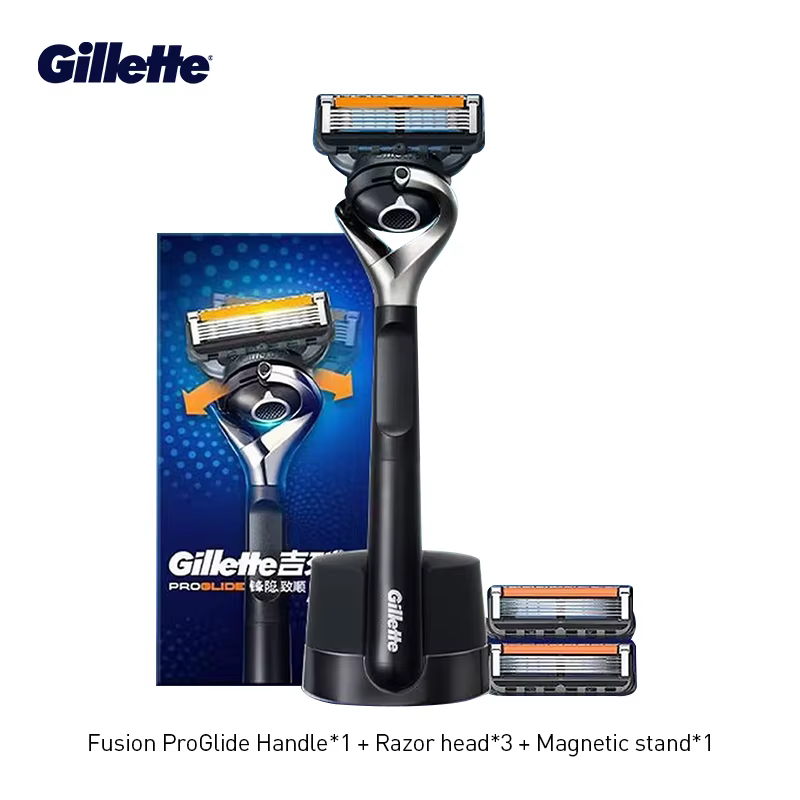 Rasoir Gillette GLA5131FYYL avec poignée antidérapante, lame à 5 couches, rasoir pour hommes, rasoir