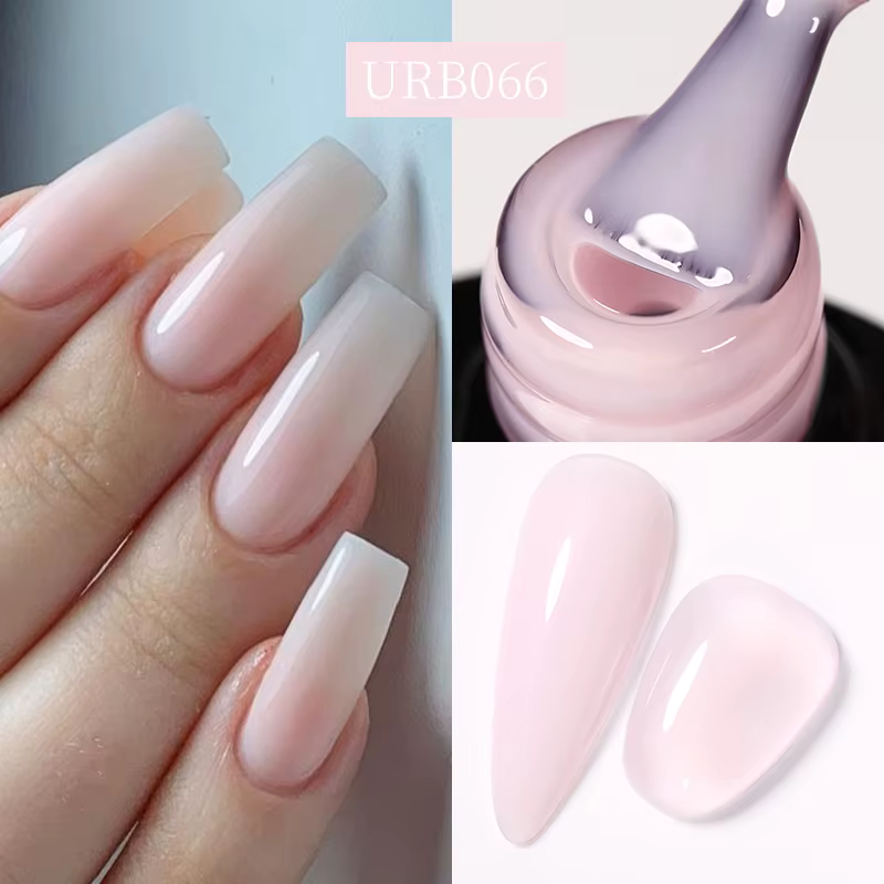 UR SUGAR-Gel de base en caoutchouc cristal nude, vernis à ongles UV LED, document naturel, semi-cont