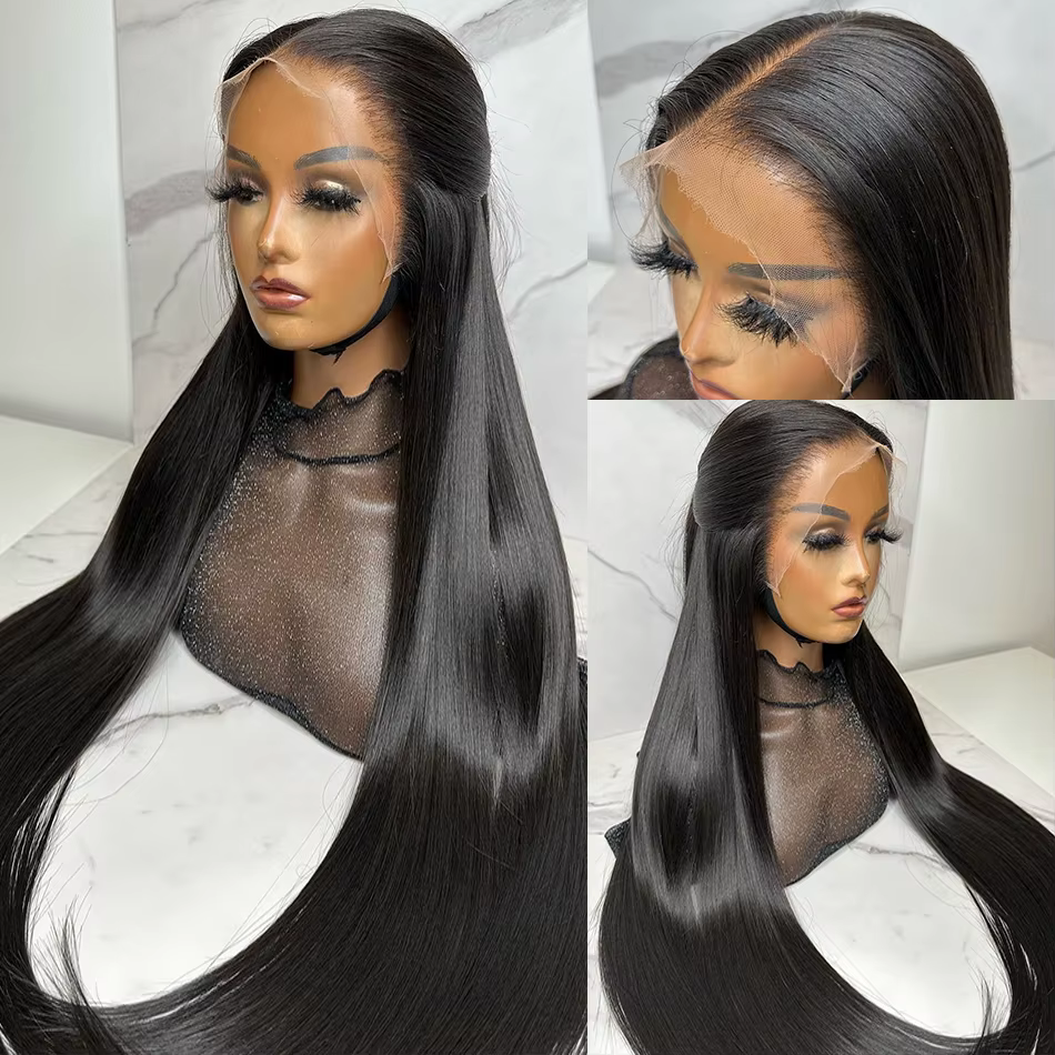 Wear and Go Straight Lace Front Human Hair Wigs, HD, 5x5, 13x6, 30 ", 40", 200% Transparent, Frmetal