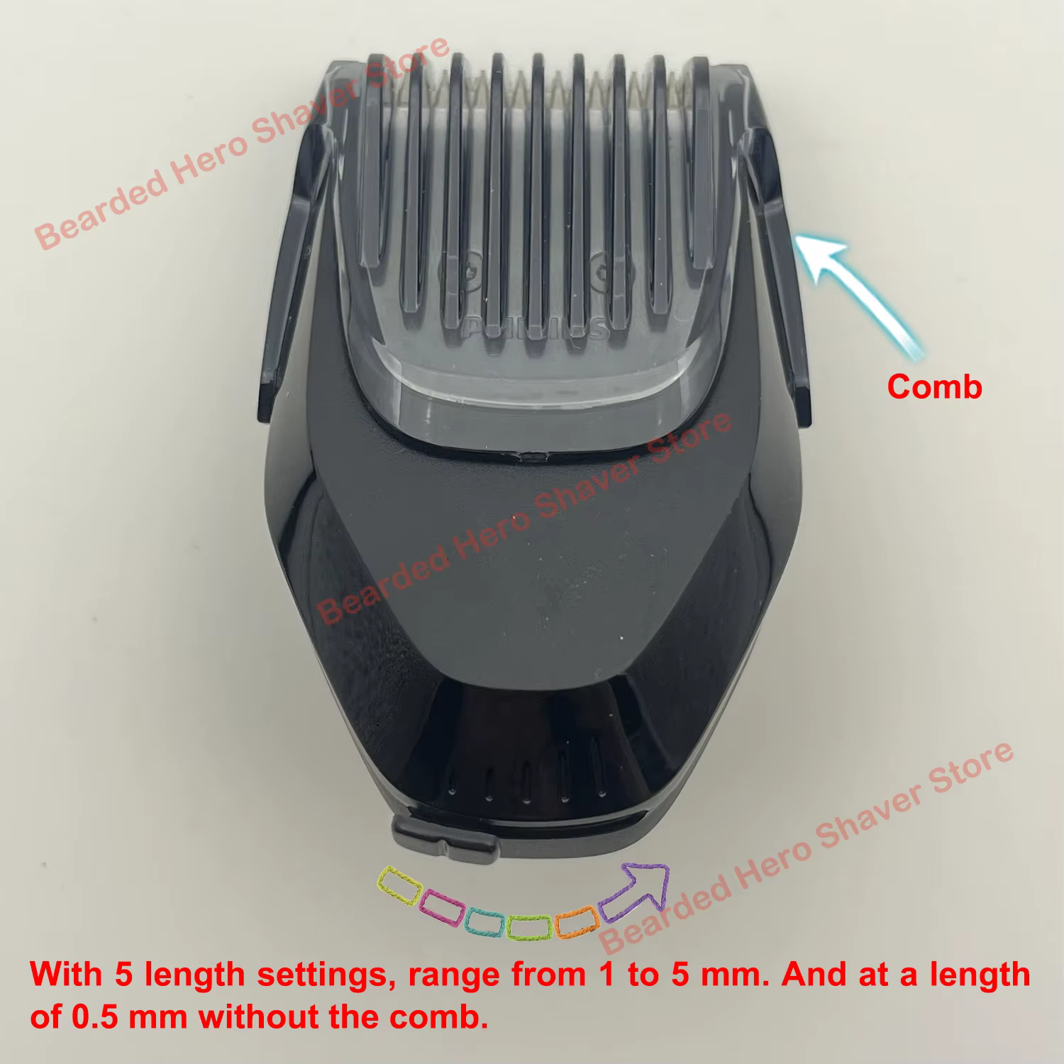 Styler de barbe réglable AC20 avec 5 réglages de longueur pour rasoir S5531 S5666 S7731 S7782 S8050