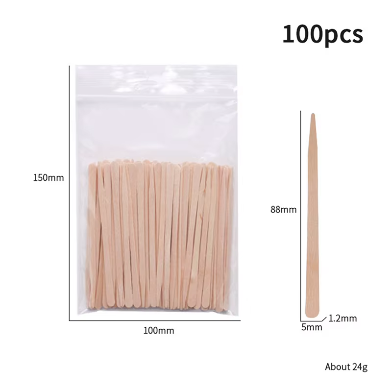 Bâtons d'épilation jetables en bois pour femmes, spatule d'épilation, outil de épilation pour le vis