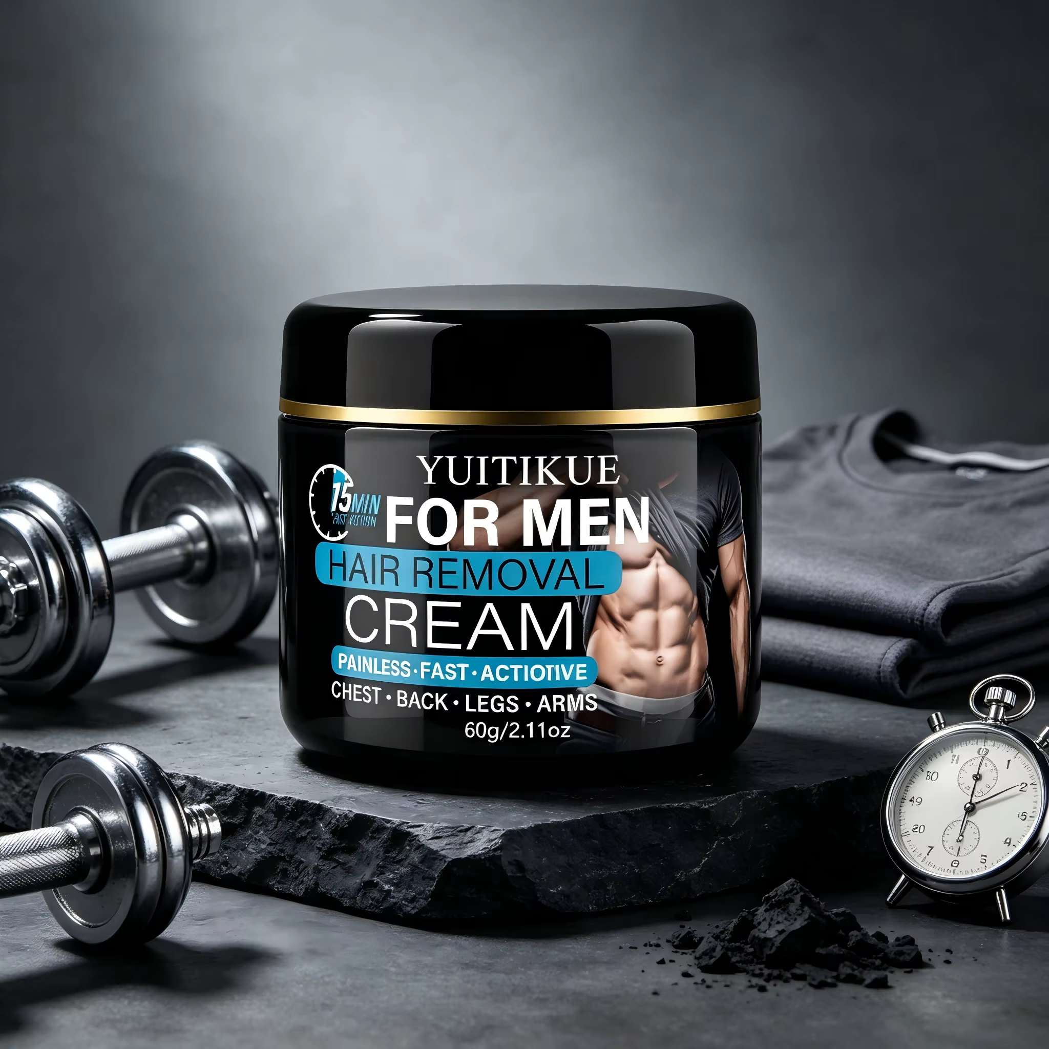 Crème dépilatoire YUITIKUE pour hommes, crème dépilatoire rapide et indolore en 15 minutes pour la p
