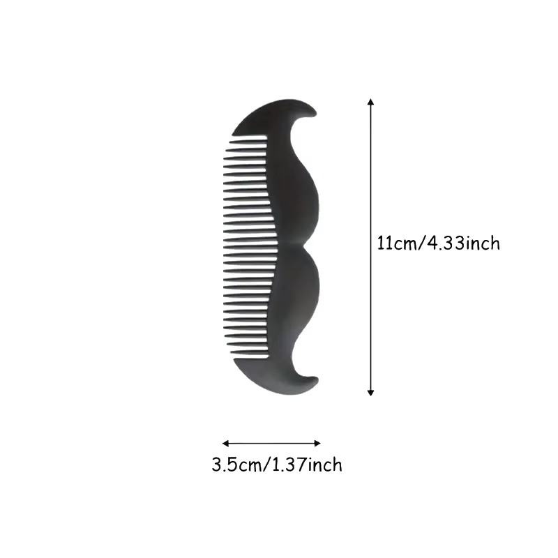 Peigne noir pour hommes, Mini peigne à barbe de poche pour hommes, moustache en plastique, brosse à