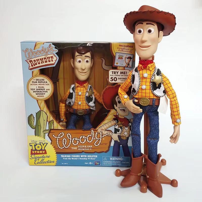 Peluche interactive parlante Woody le shérif de Toy Story de Pixar, réplique de film de luxe du 20e