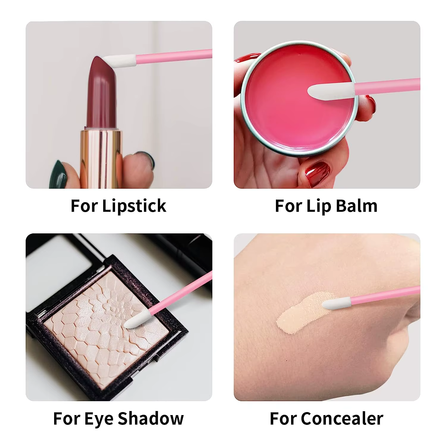 500 pièces applicateurs de baguettes à lèvres pinceau à lèvres jetable, pinceau de rouge à lèvres ap