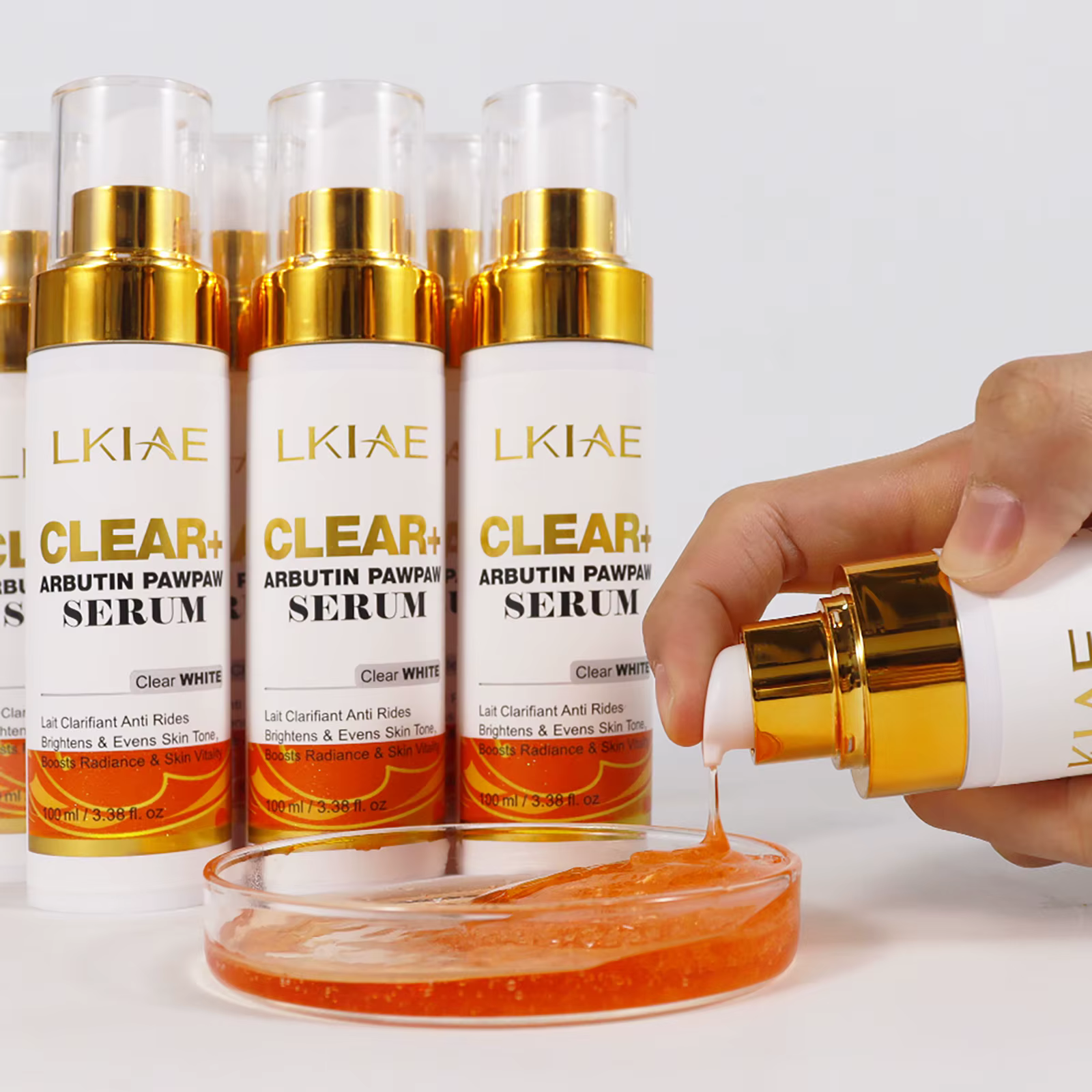 Sérum éclaircissant à l'arbutine LKIAE, hydratant, élimine les taches brunes, les points noirs, la m