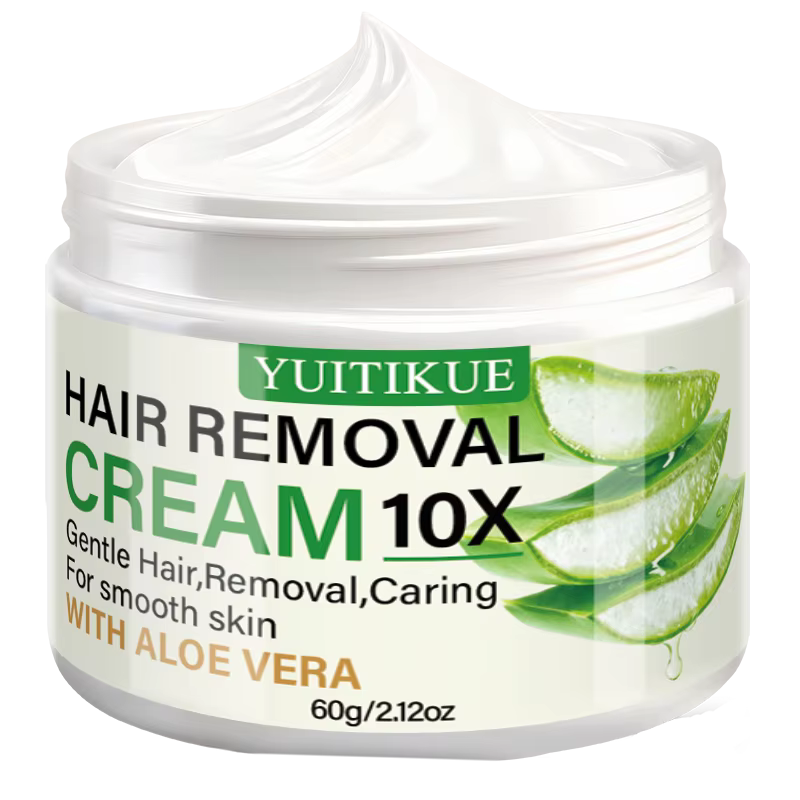 Crème dépilatoire à l'aloe vera YUITIKUE, 60g, crème dépilatoire douce 10X pour une peau lisse