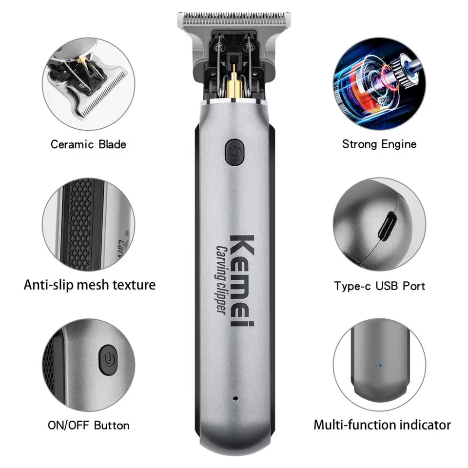 Kemei – tondeuse à cheveux puissante pour hommes, originale, sans fil, professionnelle, pour barbe,