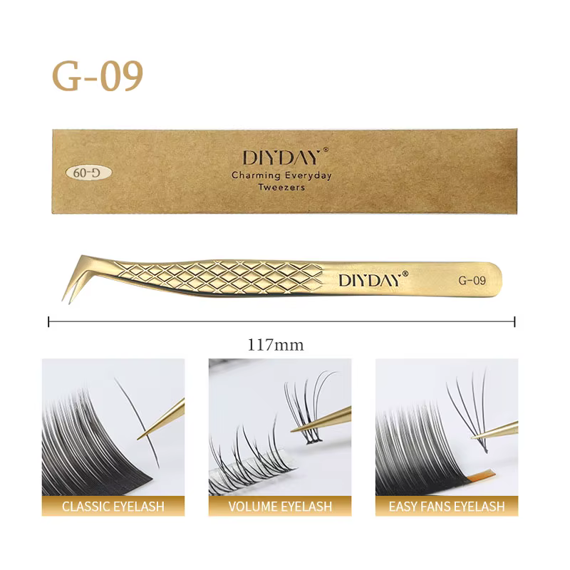 DIYDAY – pincettes antidérapantes pour Extension de cils, pointe en Fiber d'acier inoxydable, outil