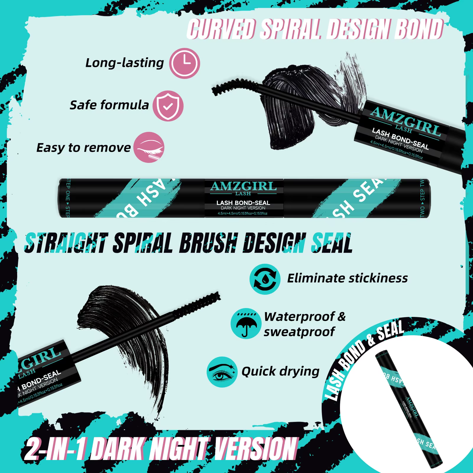 Amzgirl-Kit d'Extensions de Cils avec Pince à Épiler et Dissolvant, DIY, 144 Pièces