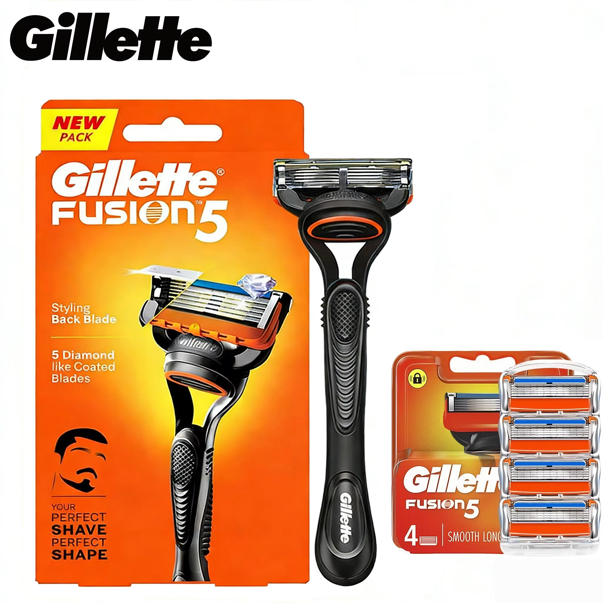 Rasoir Gillette Fusion5 pour hommes, ensemble de rasoirs pour hommes, lames de rasoir Gillette Fusio