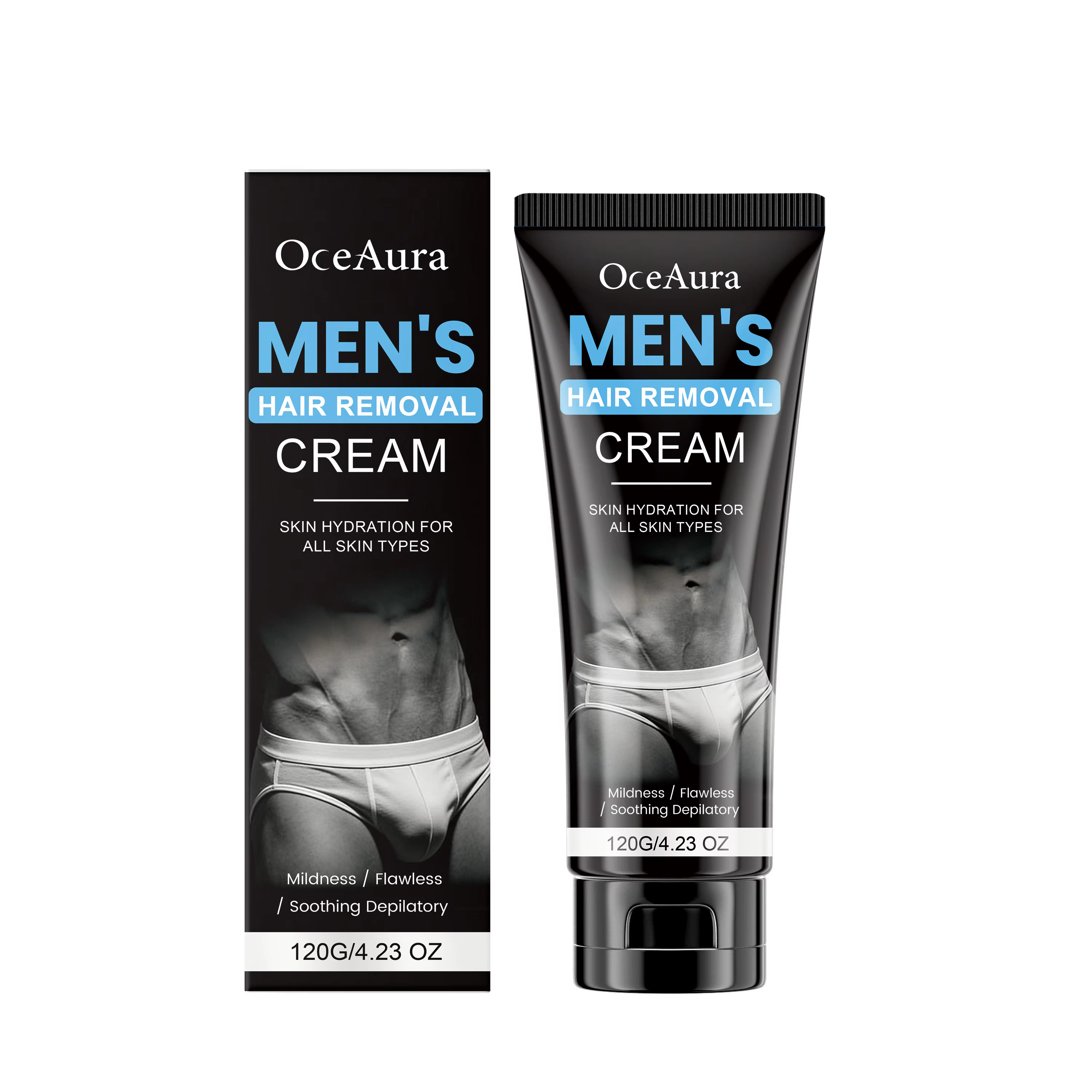 Crème dépilatoire pour hommes OCEAURA, effet durable, inhibe la repousse des poils, soulage la doule