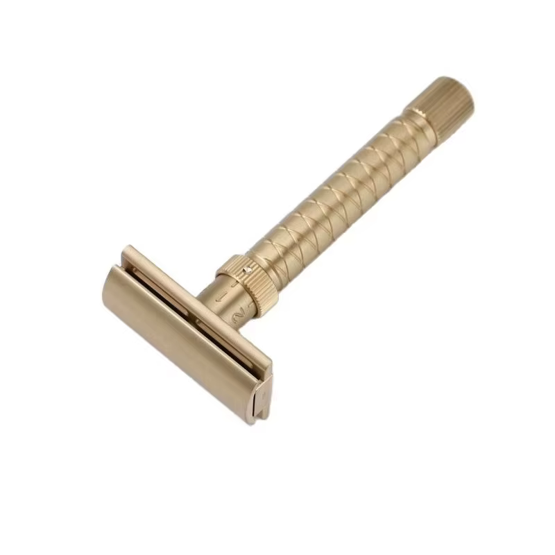 Nouveauté 2026 ! Rasoir de sécurité Yaqi Brass V2 100% laiton, réglable, longueur 90 mm, diamètre 12