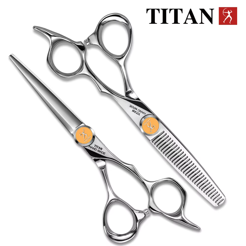 TITAN ciseaux de coiffeur professionnels ciseaux de coiffeur coupe de cheveux ensemble d'amincisseme