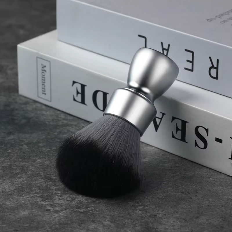 YAQI – brosse de rasage pour hommes, poils synthétiques, poignée en métal lourd, loup en bois, nœud