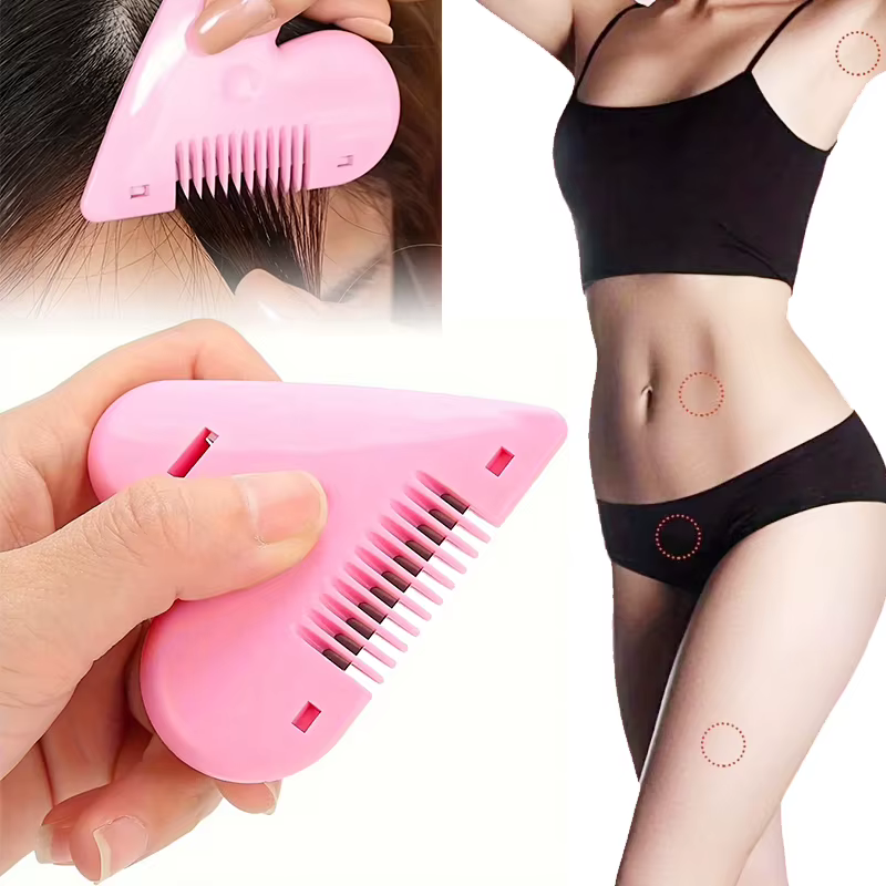 Nouvelle tondeuse à poils pubiens rose portable pour femmes - Outil de façonnage discret et privé av