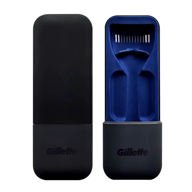 Étui de voyage magnétique noir pour rasoir de marque Gillette, Compatible avec la série Fusion/magné