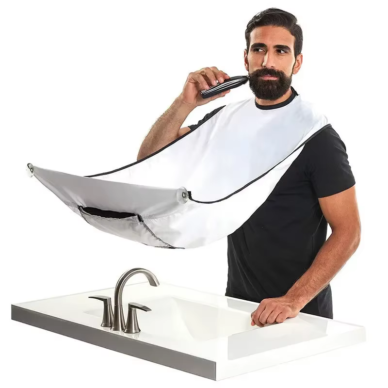 Tablier de rasage pour homme, 1 pièce, créatif, miroir mural, aspiration, coupe de cheveux, rond, ca