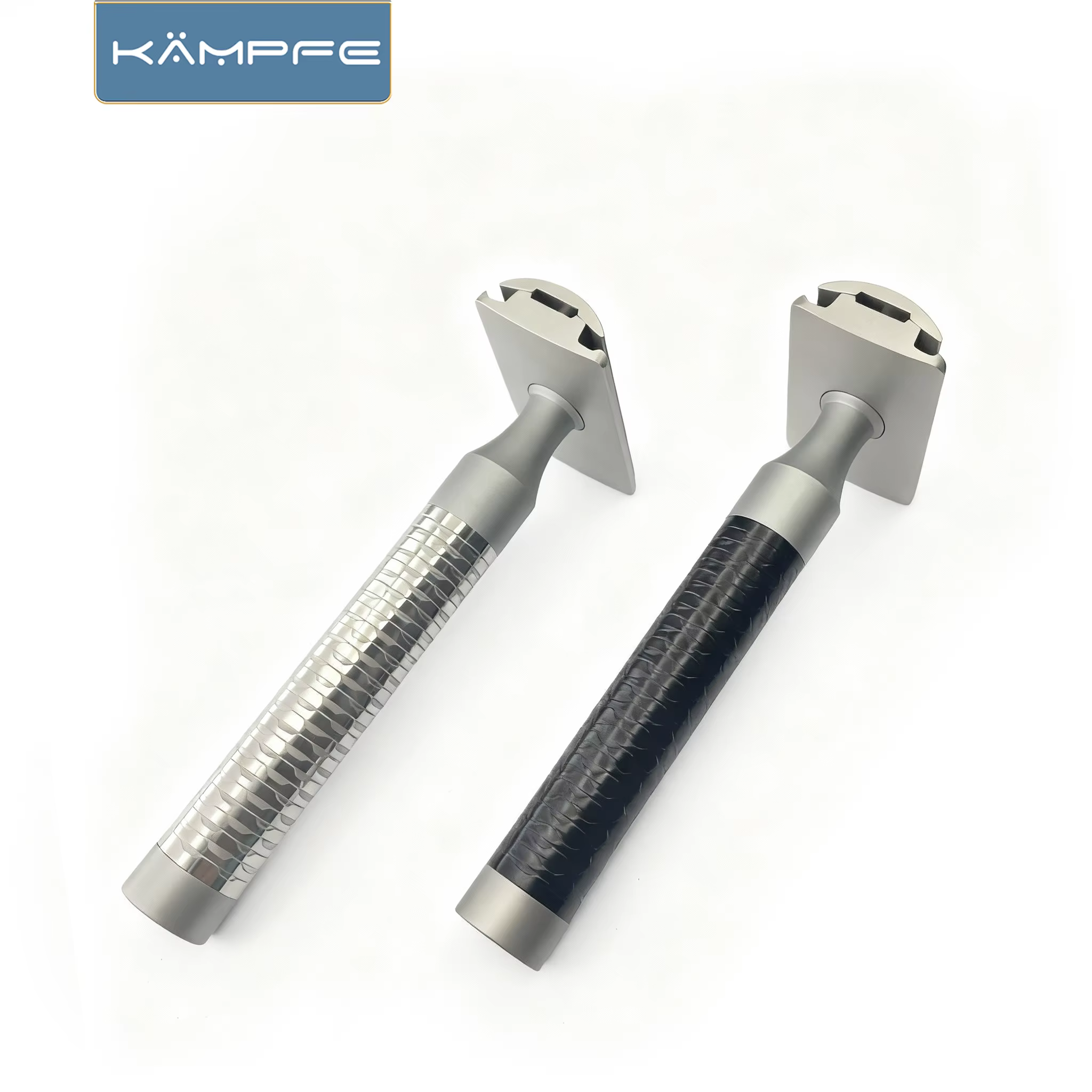 Rasoir de sécurité manuel en acier inoxydable KAMPFE, rasoir à double tranchant de style ancien avec