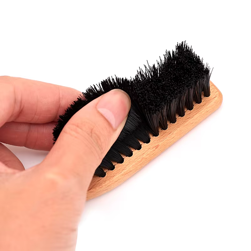 Barbertop hommes brosse à barbe manche en bois brosse de nettoyage de cheveux doux cheveux cassés en