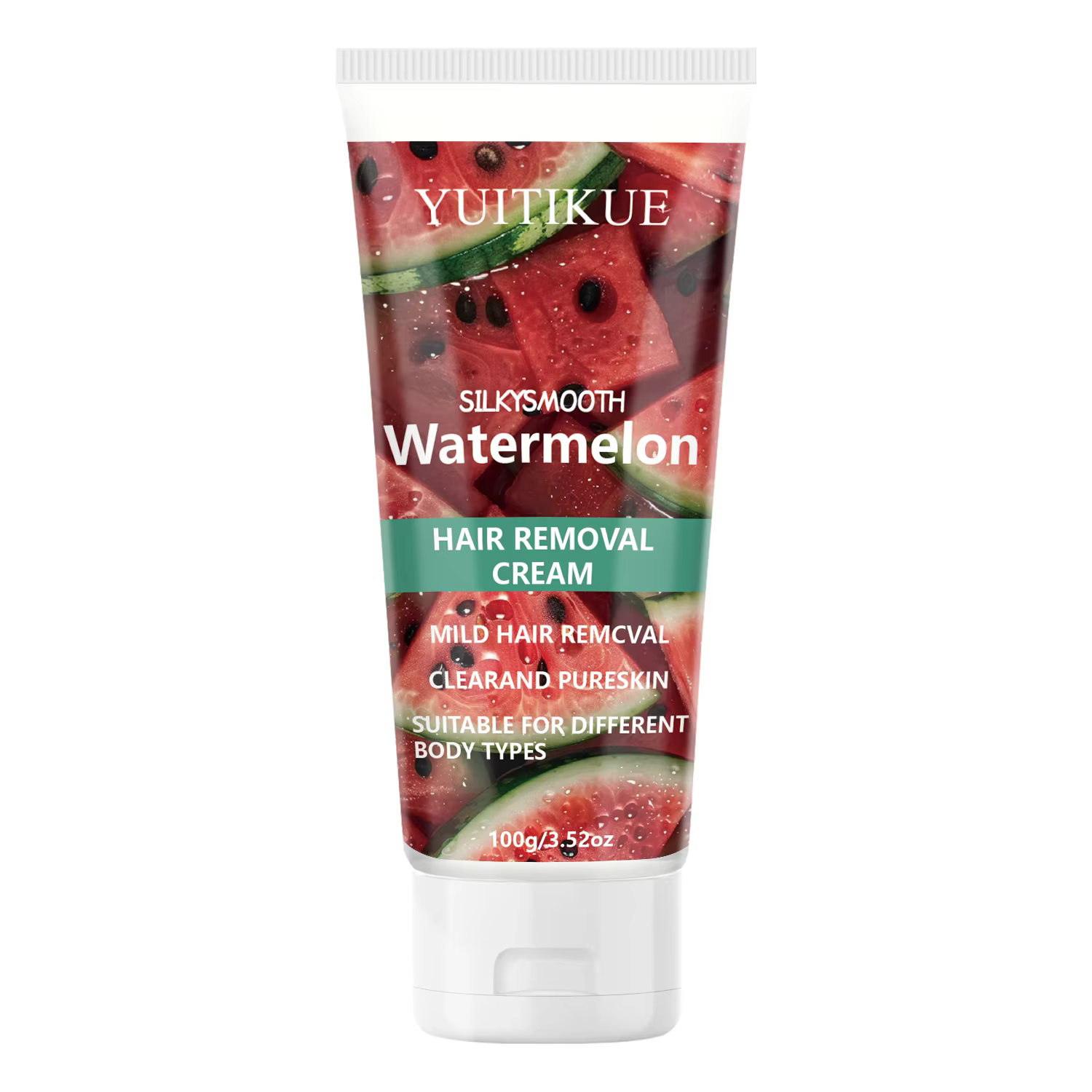 Crème dépilatoire à la pastèque Yuitikue 100g, dépilatoire doux et soyeux pour une peau pure et clai