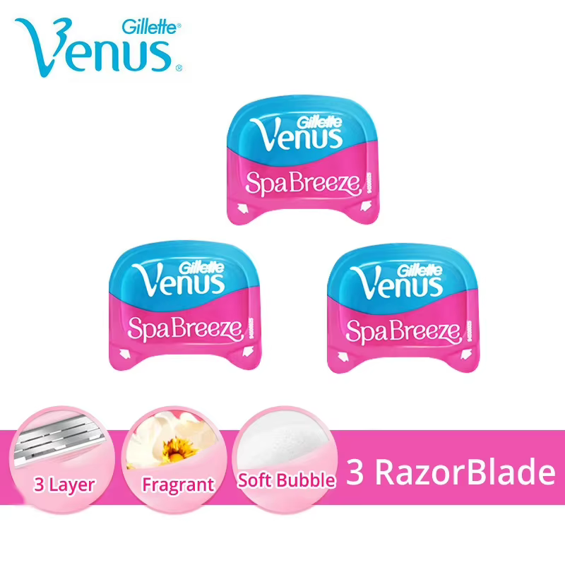 Lames de rasage pour femmes, 3 pièces, rose, Gillette Venus, Spa, pour filles